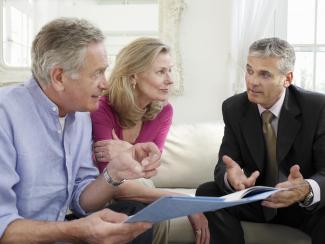 Senior couple in a meeting with a financial professional